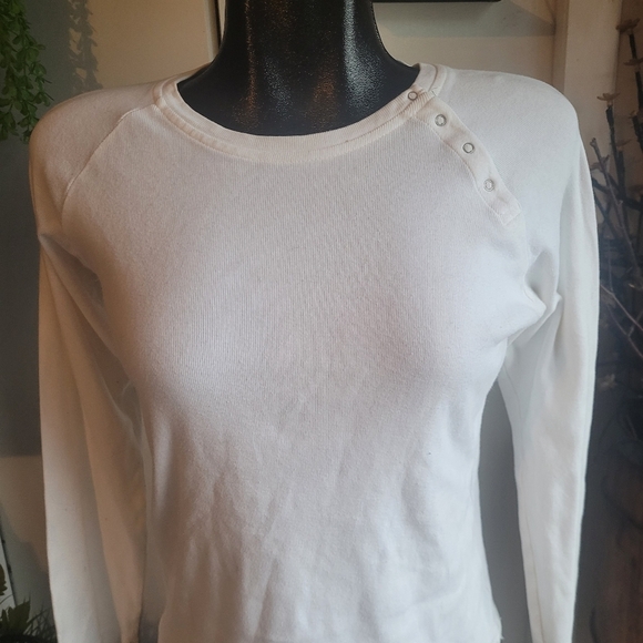 Tommy Jeans White Long Raglan Sleeve Top L - Picture 5 of 6